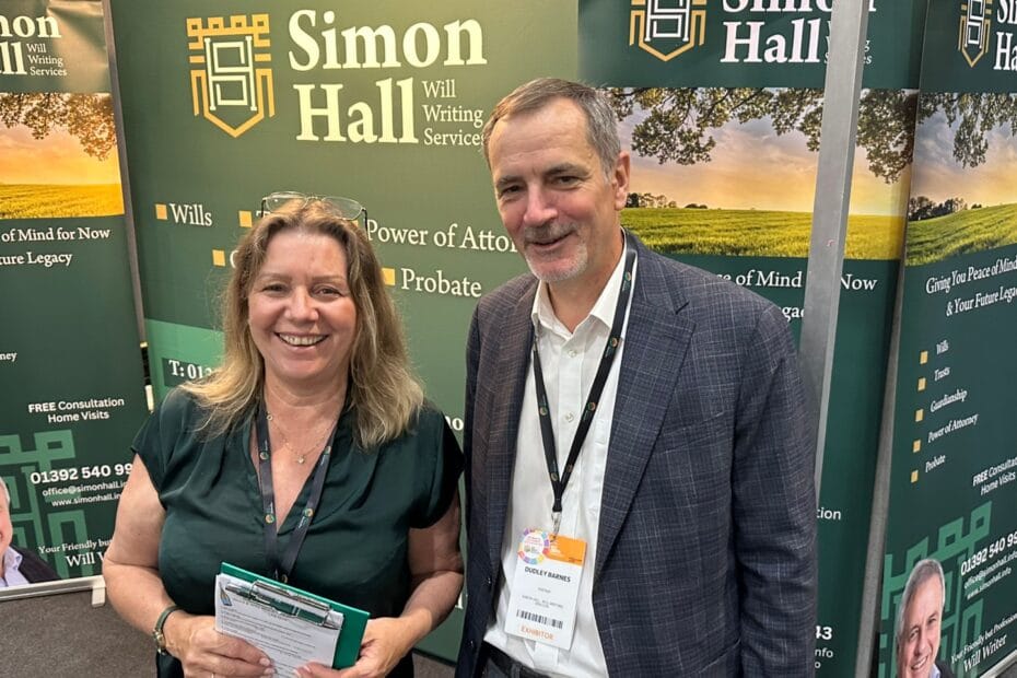 Dudley Barnes with Linda Hall of Simon Hall Will Writing Services